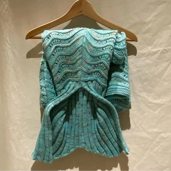 None Other - Mermaid-Tail Knit Blanket in Turquoise (OSFM)